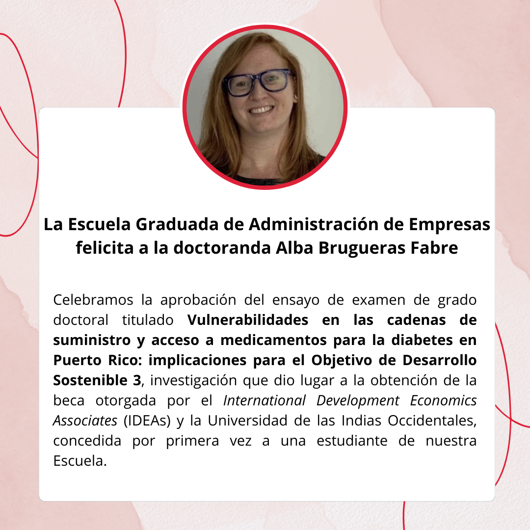 La escuela Graduada de Administración de Empresas felicita a la doctoranda Alba Brugueras Fabre (1)