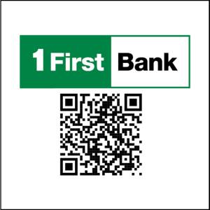 First Bank Logo QR 2025 con borde