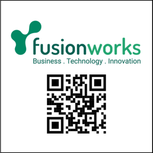 Fusionworks logo QR 2025 con borde