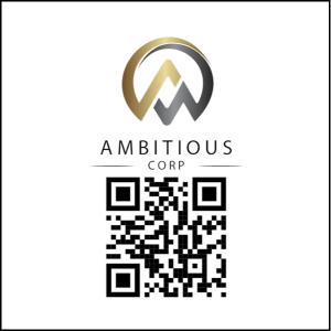 Ambitious corp logo QR 2025 con borde