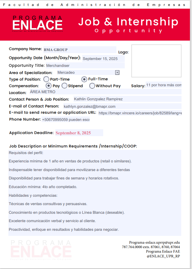 BMA Group Jobs 2-sept-2025 Merchandiser