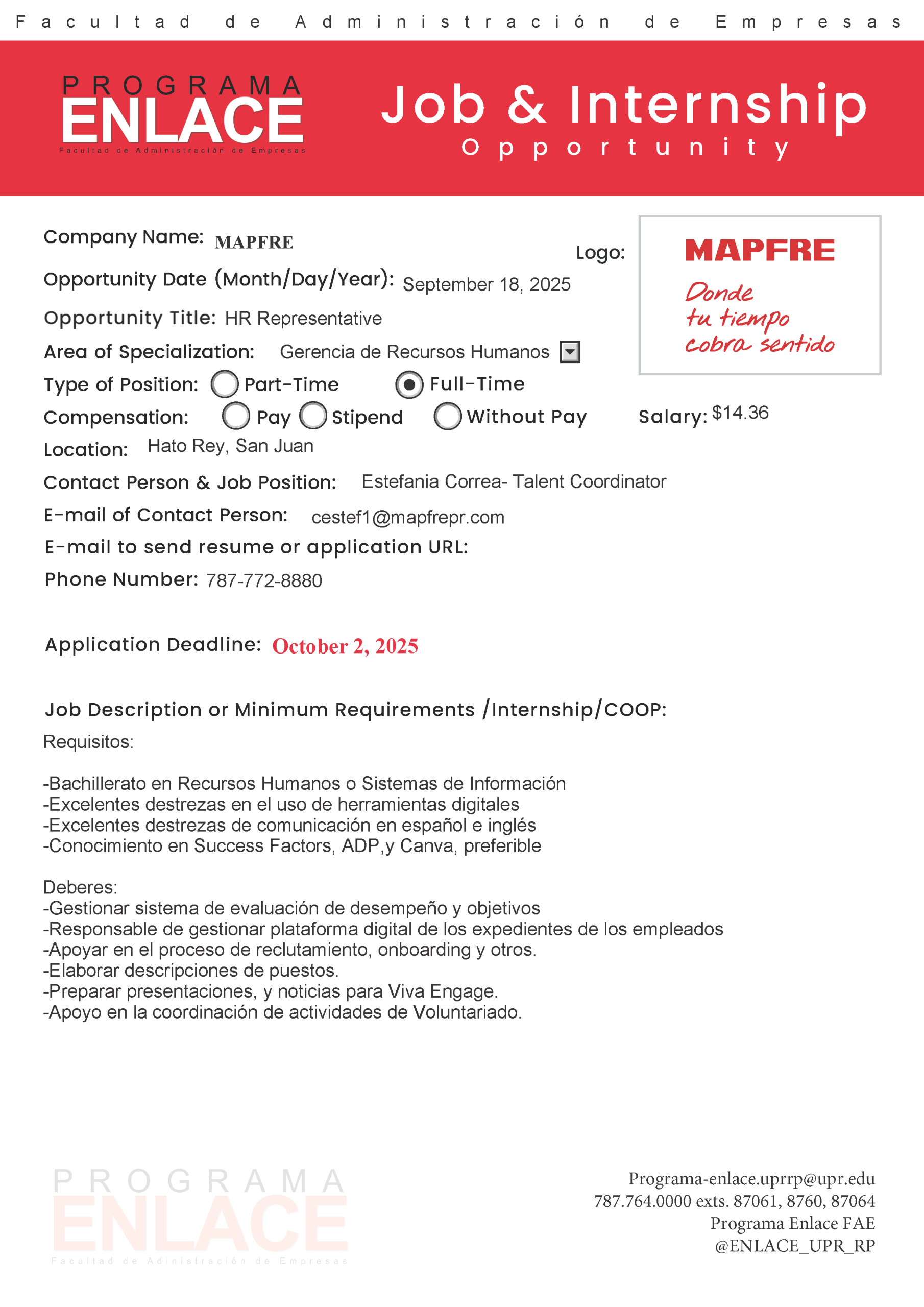 Mapfre Ft job 18sep25
