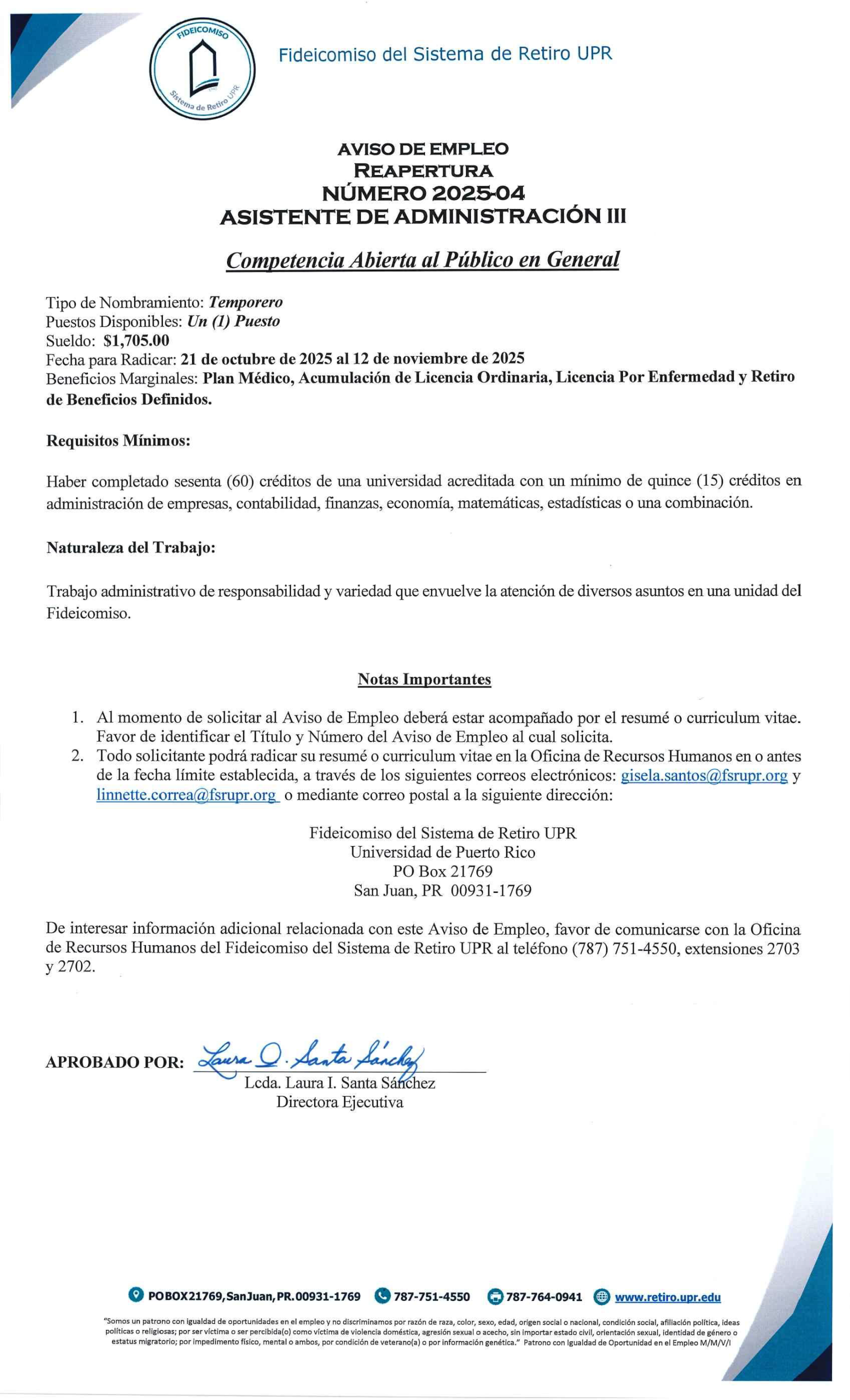 Sist retiro job 21oct25