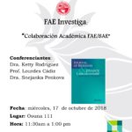 17 octubre_FAE Investiga_Colaboración Académica FAE_BAE