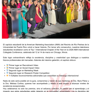 AMA UPRRP revalida como Top 1 International Chapter of the year